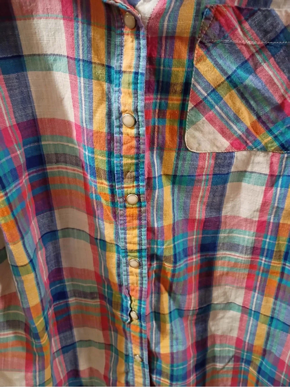 Tommy Hilfiger Multicolor Plaid Button-Down Shirt - Pink, Blue, Green, Yellow
